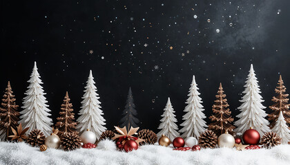 Obraz premium christmas tree with snow
