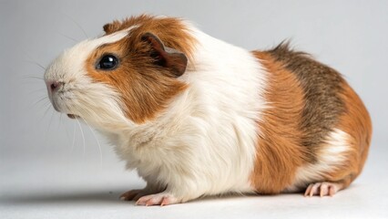 Abyssinian Guinea Pig in full view on studio background
