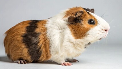 Abyssinian Guinea Pig in full view on studio background
