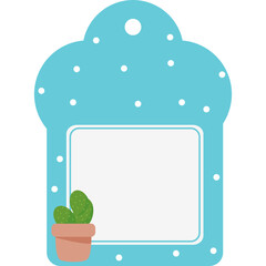 Cute Cactus Label Name Tag