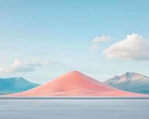 Pink Dune for Desert Landscape, Calm Sky.