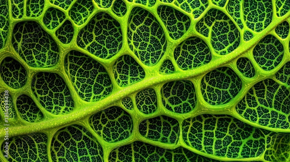 Poster a high-detail capture of the natural patterns on a monstera leaf, with every curve and hole rendered