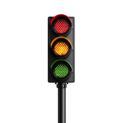 Traffic signal operation city intersection image urban environment close-up view traffic management concept on transparent background