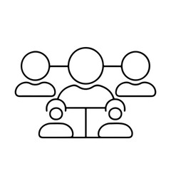 Icon of people connected in a network diagram style  