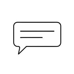 Speech bubble icon outline in simple style  