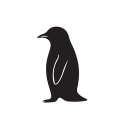 Penguin silhouette on white background. Simple penguin silhouette Design vector icon. 