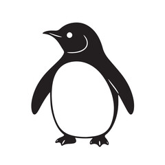 Penguin silhouette on white background. Simple penguin silhouette Design vector icon. 