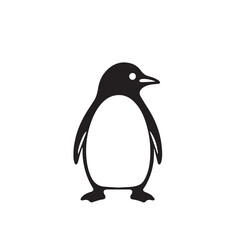 Penguin silhouette on white background. Simple penguin silhouette Design vector icon. 