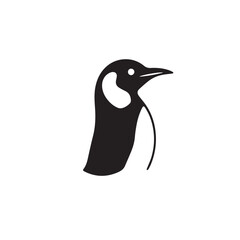 Penguin silhouette on white background. Simple penguin silhouette Design vector icon. 