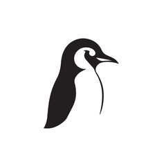 Penguin silhouette on white background. Simple penguin silhouette Design vector icon. 