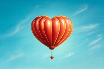 Obraz premium Vintage Heart Balloon Floating in Summer Sky 