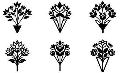 Elegant Black and White Floral Bouquets for Design Projects