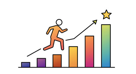 Isolated Business Growth Chart