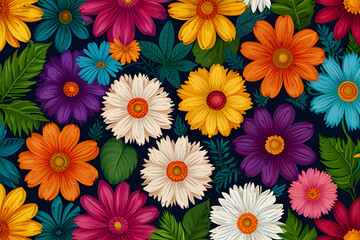 seamless pattern with flowers