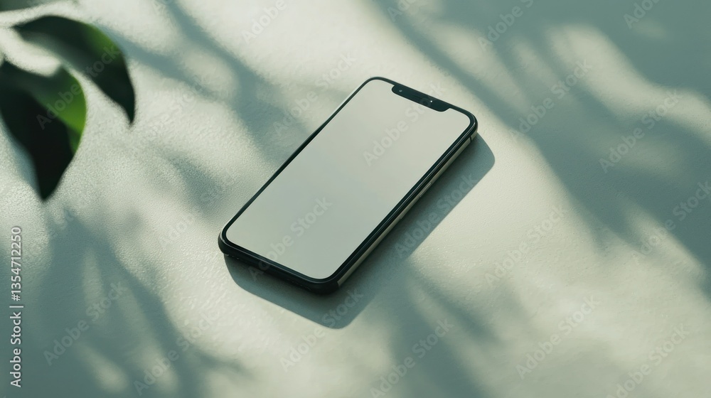 Poster a minimalist product shot of a modern smartphone on a plain background with soft shadows highlightin