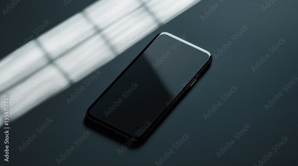 Poster a minimalist product shot of a modern smartphone on a plain background with soft shadows highlightin