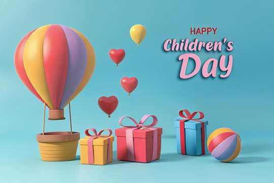 Happy Children s Day Hot Air Balloon Gifts Balloons Celebration