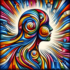 abstract background with rainbow