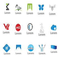 collection business icons logo vector