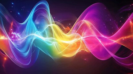 Abstract Rainbow Wave Energy: A Vibrant Symphony of Color and Light