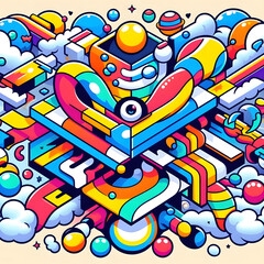 abstract background with colorful arrows