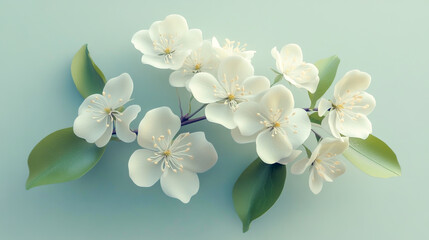 A detailed icon of a pear tree flower with clustered white petals, showcasing delicate blossoms and a natural, elegant design