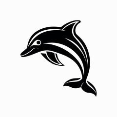 Dolphin Illustration on White Background – High-Quality Vector Art