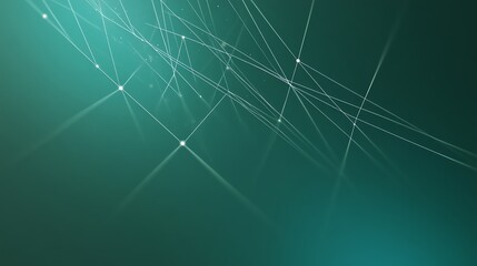 Abstract Network Connections with Glowing Lines on a Dark Teal Backdrop