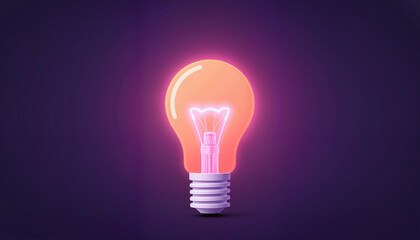 Glowing light bulb symbolizing creativity and ideas, vibrant design