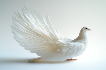 Majestic White Dove with Spread Wings Peaceful Bird Spiritual Symbol Purity Concept