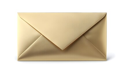Elegant Golden Envelope on a White Background for Invitations