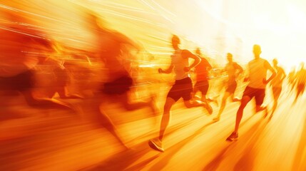 Charity marathon in vibrant colors showcasing energetic runners striving for a worthy cause