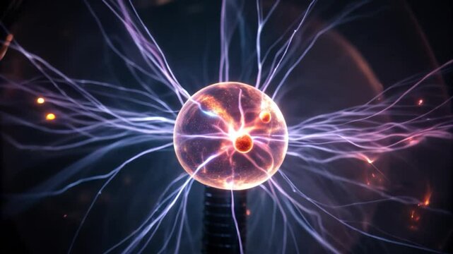 depicts glowing sphere with electric plasma tendrils radiating outward, showcasing dynamic interaction of nadh and atp