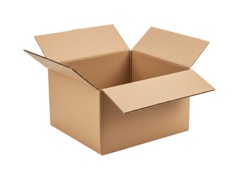 Isolated Empty Open Cardboard Box for Packaging