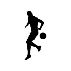 A boy playing with a football vector.