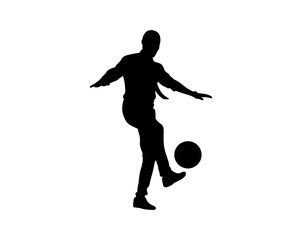 A boy playing with a football vector.