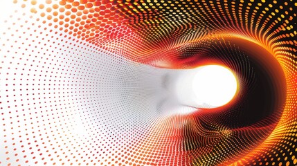 Fototapeta premium Abstract swirling pattern with vibrant colors leading to a bright center, suggesting motion and energy