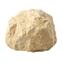 Single light beige rock isolated on black background
