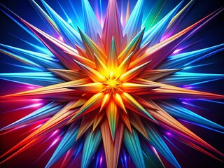 Obraz premium 3D Starburst: Crisp, Radiant Explosion of Light, Celestial Design Element