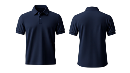 Dark navy blue polo shirt mockup