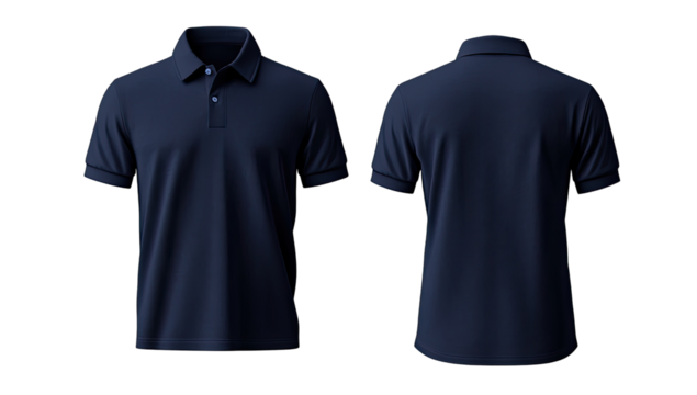 Dark navy blue polo shirt mockup