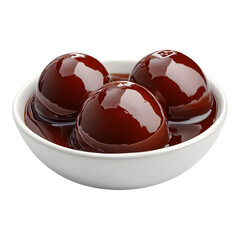Bowl of Chocolate Covered Cherries Isolated on Transparent Background