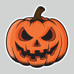 Collection of carved pumpkins with various scary and funny expressions, perfect for Halloween themes. Vector cartoon illustration