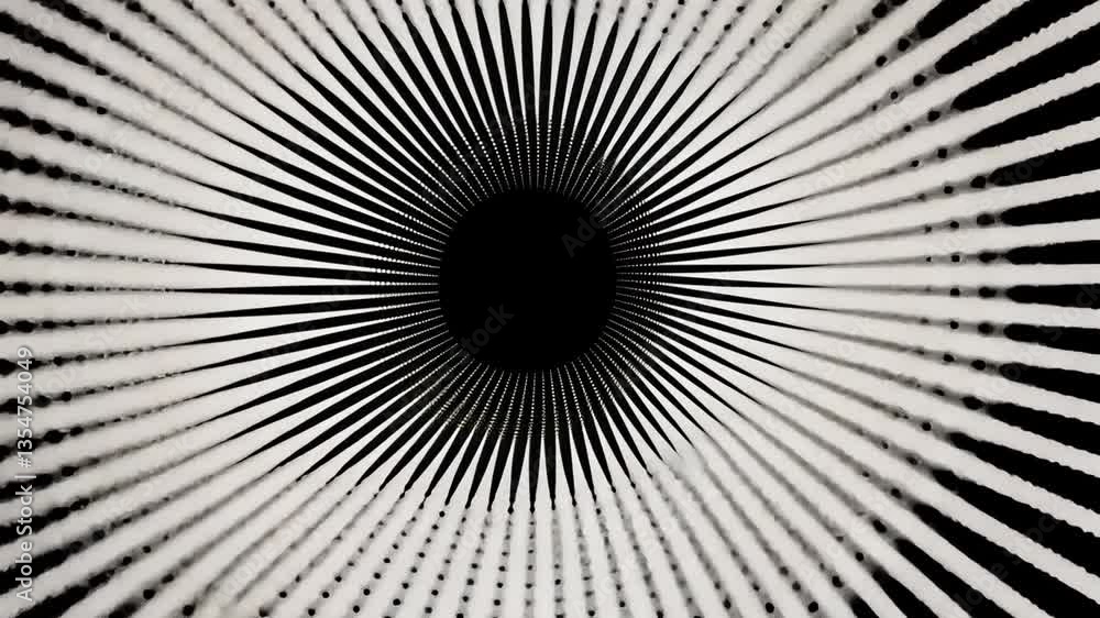 Poster radial halftone dot pattern with concentric gradient design generative ai
