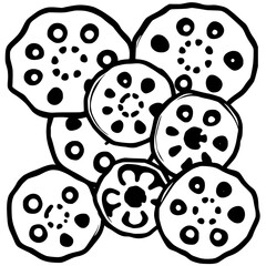 Whimsical Black and White Polka Dot Circles Converge in an Abstract Playful Pattern Design