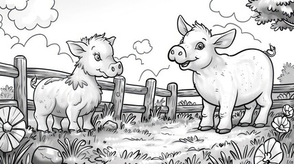 farm animals vector illustration