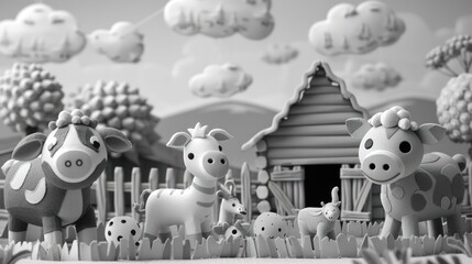 farm animals in the farm