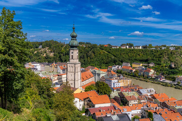 Stadt Burghausen von der Festung aus gesehen