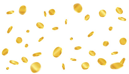 Golden coins banner design. Money background
