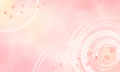 春・桜・花びら　ピンク　和柄　水彩風　背景	